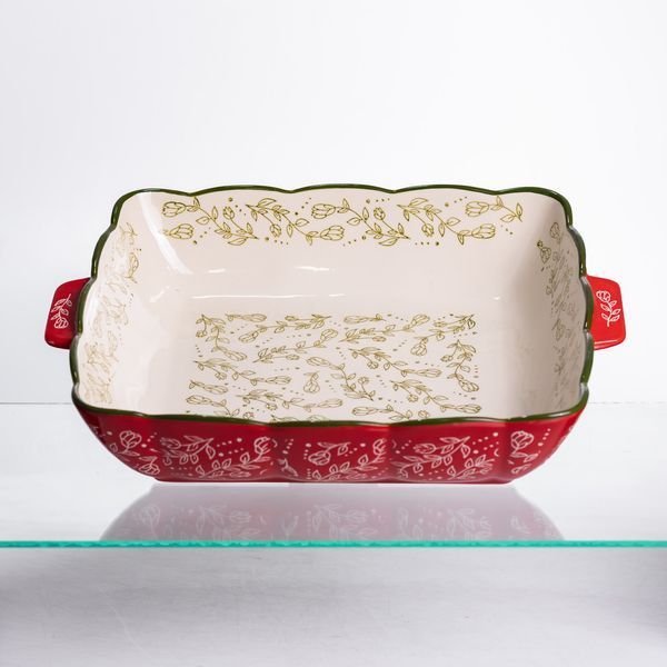 Форма для запікання Vintage 34&times;30&times;7 (см) квадратна форма для випікання в духовці з ручками Червона HM04-16 HM04-16 фото