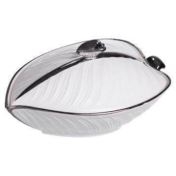 Супниця 800 (мл) порцелянова 26&times;18&times;14 (см) з кришкою Білий з сріблом XL-4074AS XL-4074AS фото
