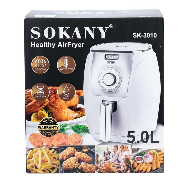 Аэрофритюрница Sokany на 5 литров, 1500 Вт белая SK-3010 SK3010 фото