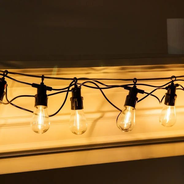 Уличная гирлянда ретро-формата на 10 Led-ламп, длина 5 метров, теплое белое освещение M16908 фото