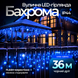 Гірлянда Бахрома вулична 600 LED 36 м від мережі чорна нитка, синій GarlandoPro 36м 36МBBL фото