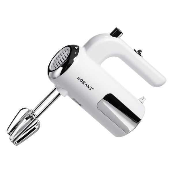 Миксер ручной 2 насадки венчики и крюки для теста белый Sokany SK-02025 SK-02025 фото