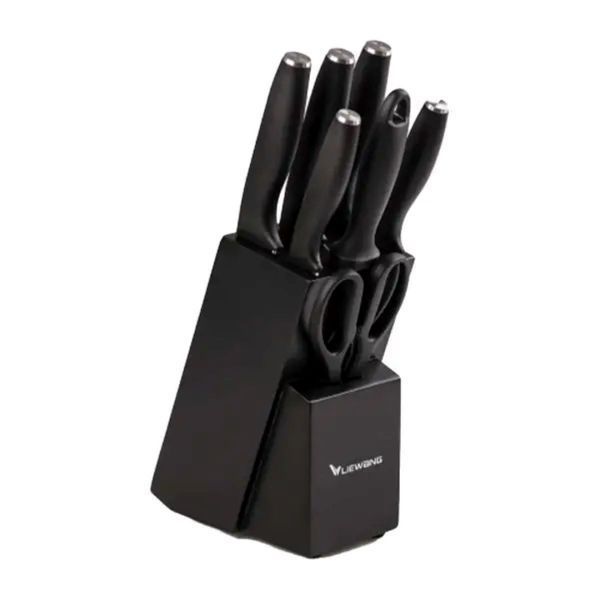 Набор кухонных ножей с керамическим покрытием 7 предметов TS Kitchen Чорний HP1851060A фото