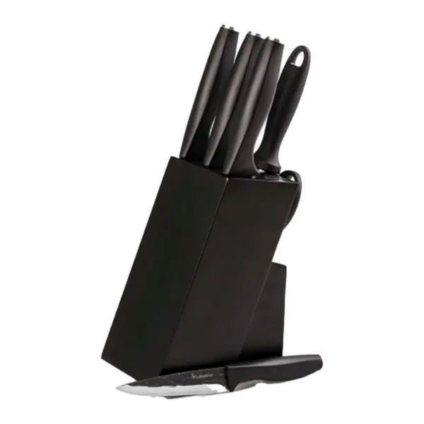 Набор кухонных ножей с керамическим покрытием 7 предметов TS Kitchen Чорний HP1851060A фото