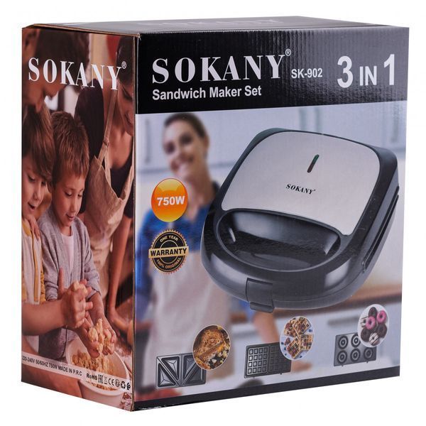 Бутербродница Sokany SK-902 Sandwich Maker Set 750W SK902B фото