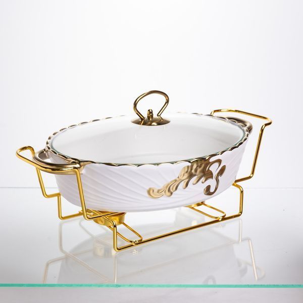 Мармитница фарфоровая для вторых блюд Margaret 1,5 л Yiwu YYSH1215 YYSH1215 фото