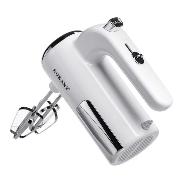 Миксер ручной 2 насадки венчики и крюки для теста белый Sokany SK-02025 SK-02025 фото