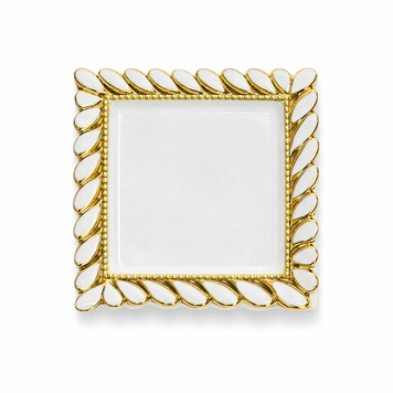 Порцелянове блюдо 25х25 см квадратне сервірувальне Yiwu Білий ML2017 фото