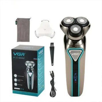 Профессиональная аккумуляторная бритва для бороды VGR V-323 Digital 2055386 фото