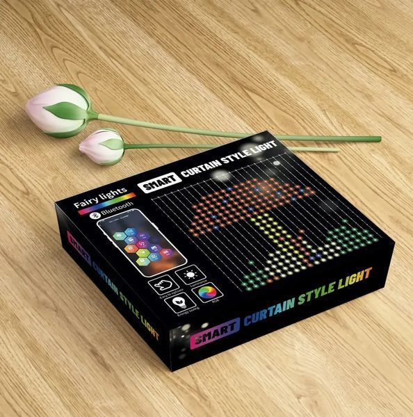 Гірлянда Штора від мережі 3х3 м 400LED RGB + пульт дистанційного керування, SF-1 / Розумна гірлянда з додатком на телефон Dyd45 фото