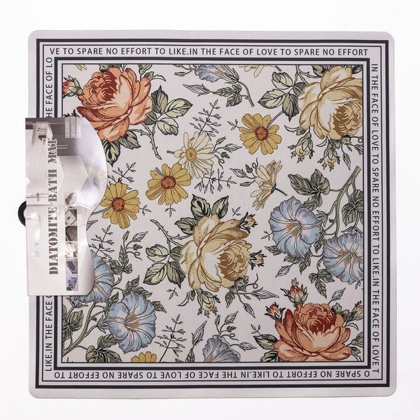 Килимок для ванної кімнати Flowers 58*58 см діатомітовий HP-42-7 HP-42-7 фото