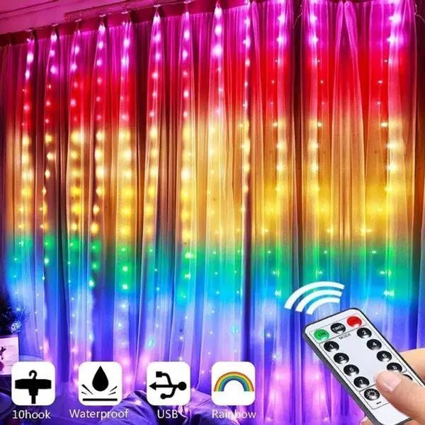 Гірлянда-штора з дистанційним керуванням через APP, Bluetooth, USB, XPRO 3*2м (SFK-05) M16901 фото