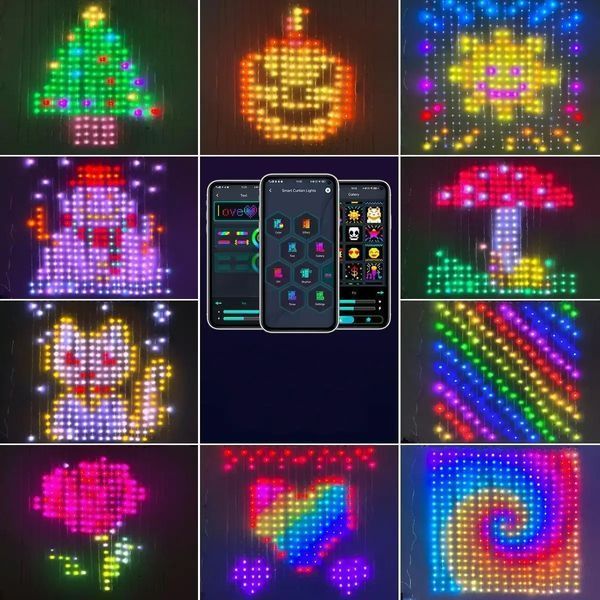Гірлянда Штора від мережі 3х3 м 400LED RGB + пульт дистанційного керування, SF-1 / Розумна гірлянда з додатком на телефон Dyd45 фото