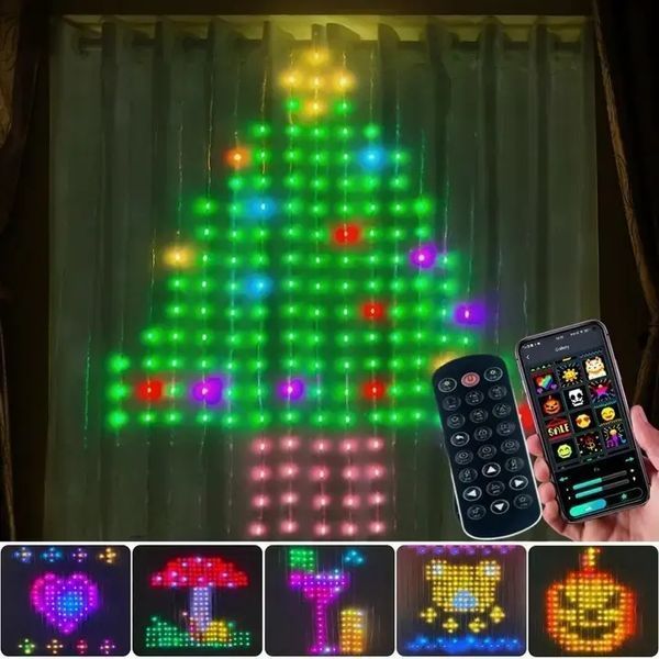 Гірлянда Штора від мережі 3х3 м 400LED RGB + пульт дистанційного керування, SF-1 / Розумна гірлянда з додатком на телефон Dyd45 фото
