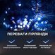 Гирлянда роса на пульте 50 метров на 500 led светодиодов капля белый провод синяя 500L50MWBL фото 5