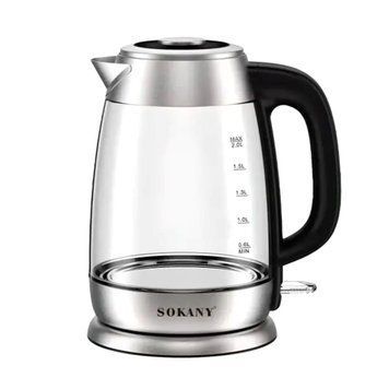 Електрочайник Sokany Electric Kettle 2000W 2l прозорий чайник SKSH1069 SKSH1069 фото