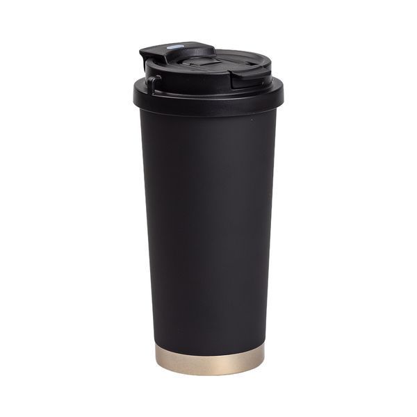 Термочашка Coffee з нержавіючої сталі з ремінцем 500 мл чорна HP-14-17B HP-14-17B фото
