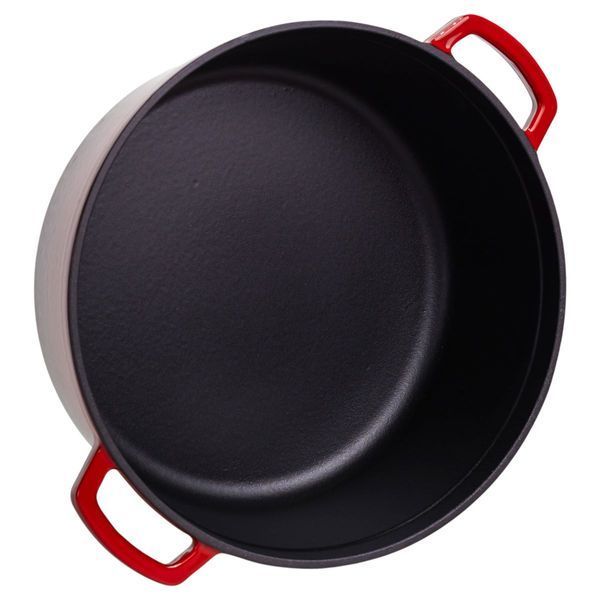 Кокотница чугунная эмалированная 7,5 л, красный Yiwu HP-FLG-7 RED HP-FLG-7 RED фото