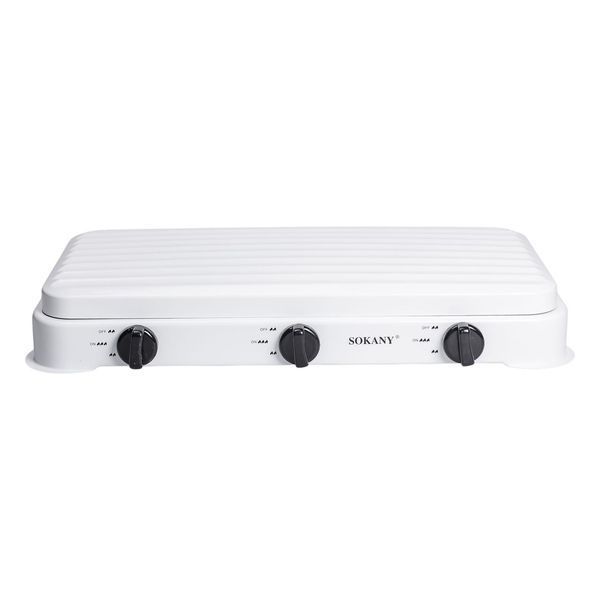 Настольная газовая плита на 3 конфорки Sokany 5.5 кВт Белая Lugi SK-6003W SK-6003W фото