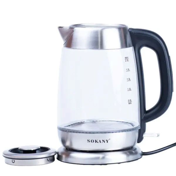 Электрочайник Sokany Electric Kettle 2000W 2l прозрачный чайник SKSH1069 SKSH1069 фото