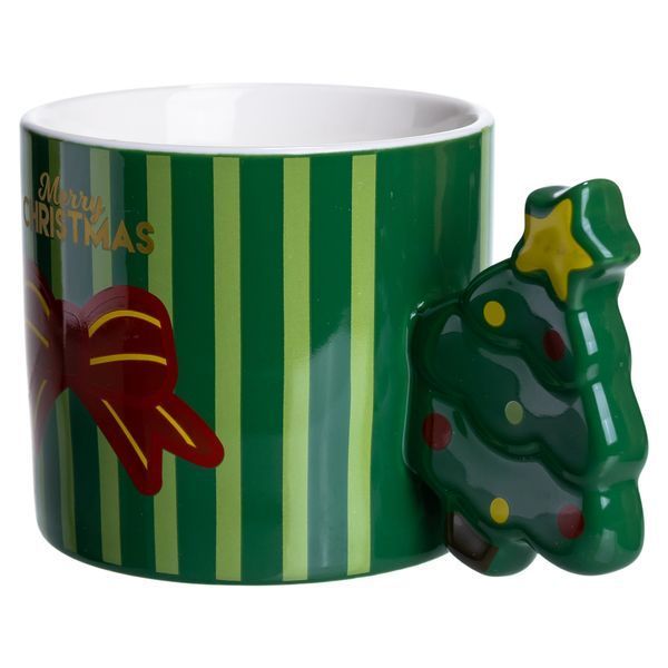 Чашка порцелянова новорічна Merry Christmas 400 мл Зелена Yiwu FM-CS-51GR FM-CS-51GR фото