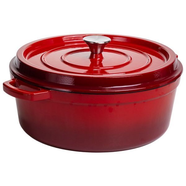 Кокотница чугунная эмалированная 7,5 л, красный Yiwu HP-FLG-7 RED HP-FLG-7 RED фото