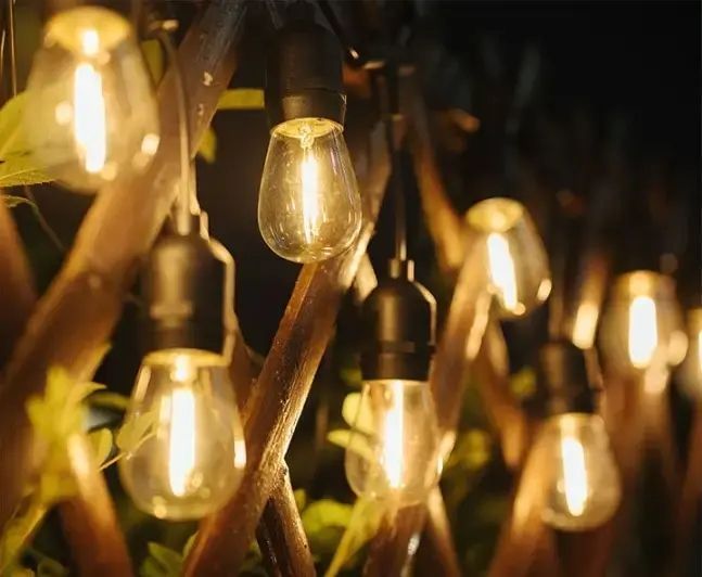 Ретро гирлянда на мощной солнечной батарее 5 м 15 лампочек Bulbs G9114 фото
