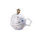 Чашка порцелянова Space Walk 500мл з кришкою і ложкою Блакитний HP8226BL HP8226BL фото 1