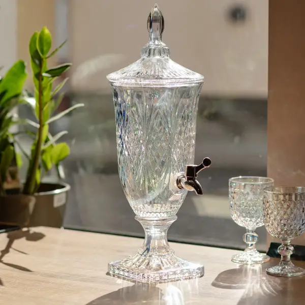 Лимонадница Crystal Trinity 2 литра с краном для сока мохито молока напитков HP-19-301 HP-19-301 фото