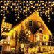 Теплый белый Новогодняя праздничная гирлянда бахрома 120 Led прозрачный провод 3х0.5 м Dyd4141/2 фото 9