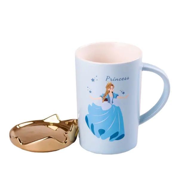 Чашка порцелянова Princess 400мл з кришкою Блакитний HPCYM0845BL HPCYM0845BL фото