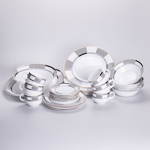 Столовый сервиз из фарфора Geometry на 6 персон 32 предметов HP-HK-6 HP-HK-6 фото