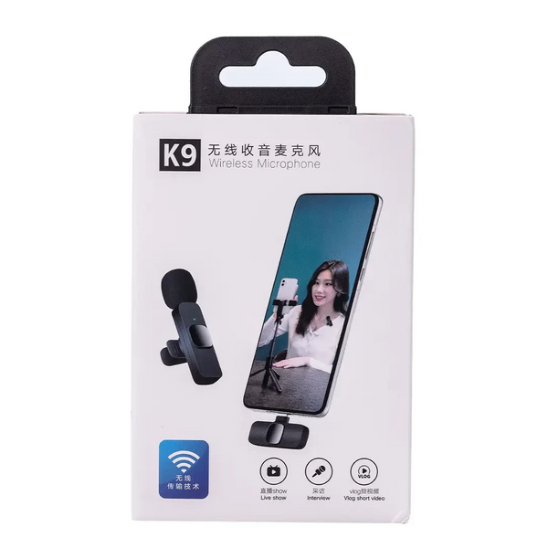 Мікрофон петличний для телефону K9 бездротовий bluetooth петличка на одяг професійна HP176092 HP176092 фото