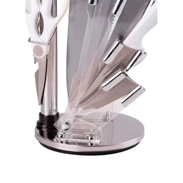 Набір кухонних ножів 7 предметів на підставці Білий TS Kitchen HP1851058 фото