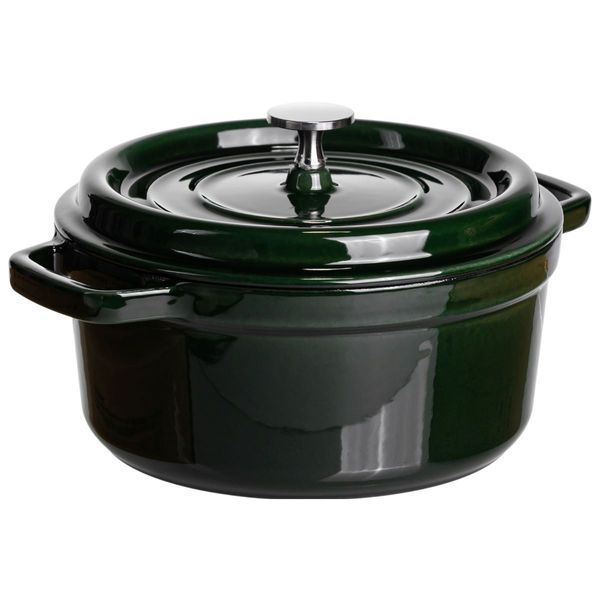 Кокотница чугунная эмалированная 2,5 л, малахит HP-FLG-9 green HP-FLG-9 green фото