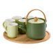 Чайный сервиз на 6 персон с бамбуковой вращающейся подставкой, зеленый HP-15-23 HP-15-23 фото 8