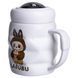 Чашка фарфоровая с крышкой Labubu 400 (мл) Белый с темно-коричневым Yiwu Білий FM-54C фото 3