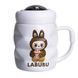 Чашка фарфоровая с крышкой Labubu 400 (мл) Белый с темно-коричневым Yiwu Білий FM-54C фото 1