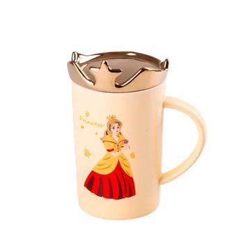 Чашка порцелянова Princess 400мл з кришкою Жовтий HPCYM0845Y HPCYM0845Y фото