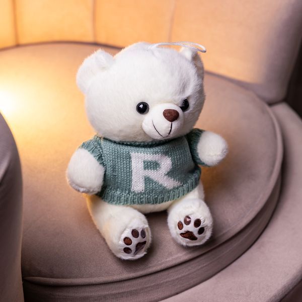 М'яка іграшка-брелок Ведмедик у м'ятному светрі 20 см плюшевий ведмедик 509-28WGR 509-28WGR фото