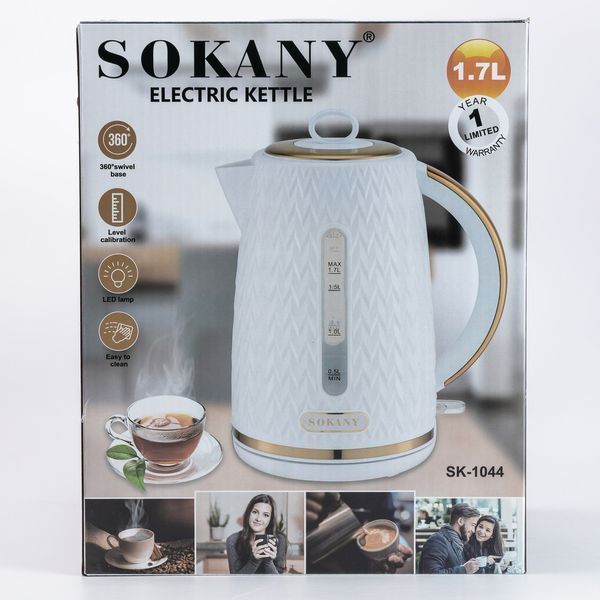 Чайник електричний Sokany SK-SH-1044 1.7 літра білий SK-SH-1044 фото