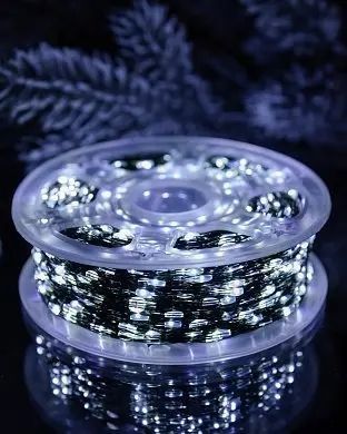 Гирлянда на катушке Роса 50 м,500 LED с пультом Белый G5831 фото