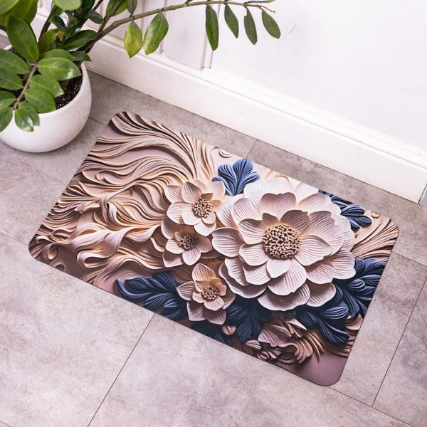 Антискользящий 3D коврик из мягкого диатомита 38&times;58(см) влаговпитывающий HP-42-64 HP-42-64 фото