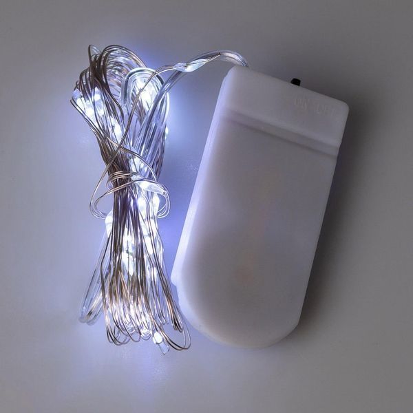 Гірлянда роса нитка 30 LED, 3 м на батарейках CR2032, біла 1733019W фото