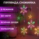 Светодиодная гирлянда штора Звезды и снежинки 3x1м 12 фигур 8 режимов мультиколор 1733061ML фото 1