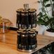 Набор для специй на подставке 12 баночек по 120 мл, черный мармур TS Kitchen Черный под мрамор HP1356 фото 5