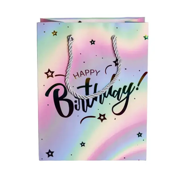 Набір пдарункових пакетів Happy Birthday крафтових 26&times;10&times;31. 5 см 12 штук Yiwu Разные цвета HP-10359-16 фото