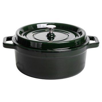 Кокотниця чавунна емальована 6 л, малахіт Yiwu HP-FLG-12 green HP-FLG-12 green фото
