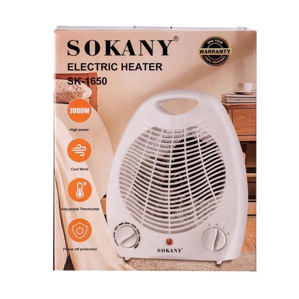 Тепловентилятор Sokany SK1650 2000W электрический белый SK1650 фото