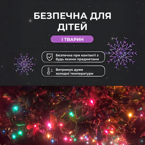 Світлодіодна гірлянда Роса нитка 500 LED довжина 50 м від мережі біла нитка з пультом Мультиколір 500L50MWМL 500L50MWМL фото